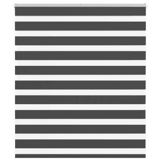 Полосатая рулонная штора, черная, 125x100 см, ширина ткани 120,9 см, полиэстер