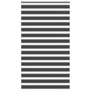 Полосатая рулонная штора черная 130x230 см, ширина ткани 125,9 см, полиэстер