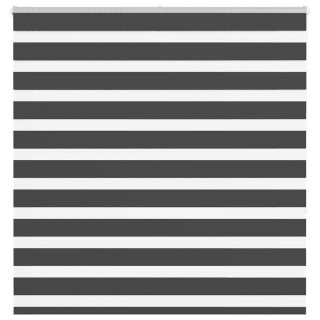 Полосатая рулонная штора черная 140x150 см, ширина ткани 135,9 см, полиэстер