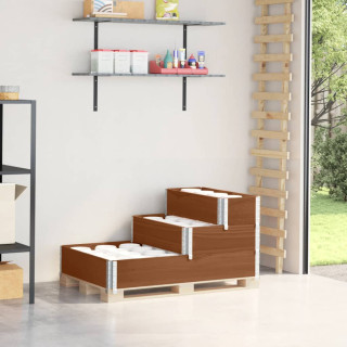 Трехъярусная клумба, коричневая 120x80 см, сосна