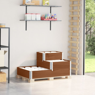 3-korruseline taimekast, pruun 120x80 cm, männipuit