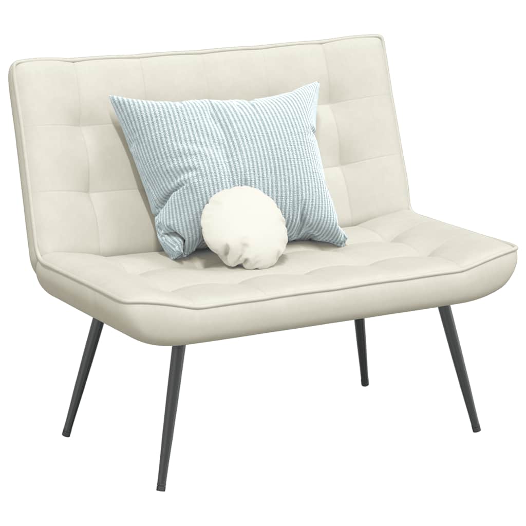 скамейка, кремовая, 110x74x84 см, бархат