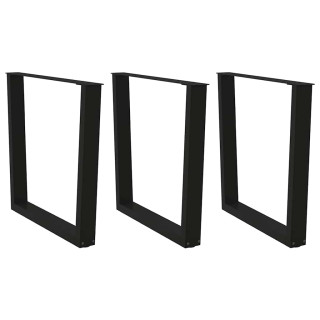 Ножки для обеденного стола V-образные, 3 шт, черные, 80 x (72–73,3) см, сталь
