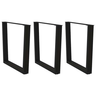 Ножки для обеденного стола V-образные, 3 шт, черные, 90 x (72–73,3) см, сталь