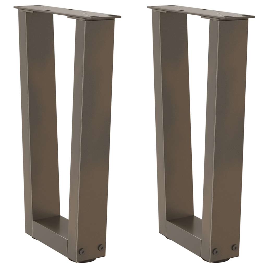 Ножки для кофейного столика V-образные, 2 шт, натуральная сталь, 28 x (42–43,3) см, сталь