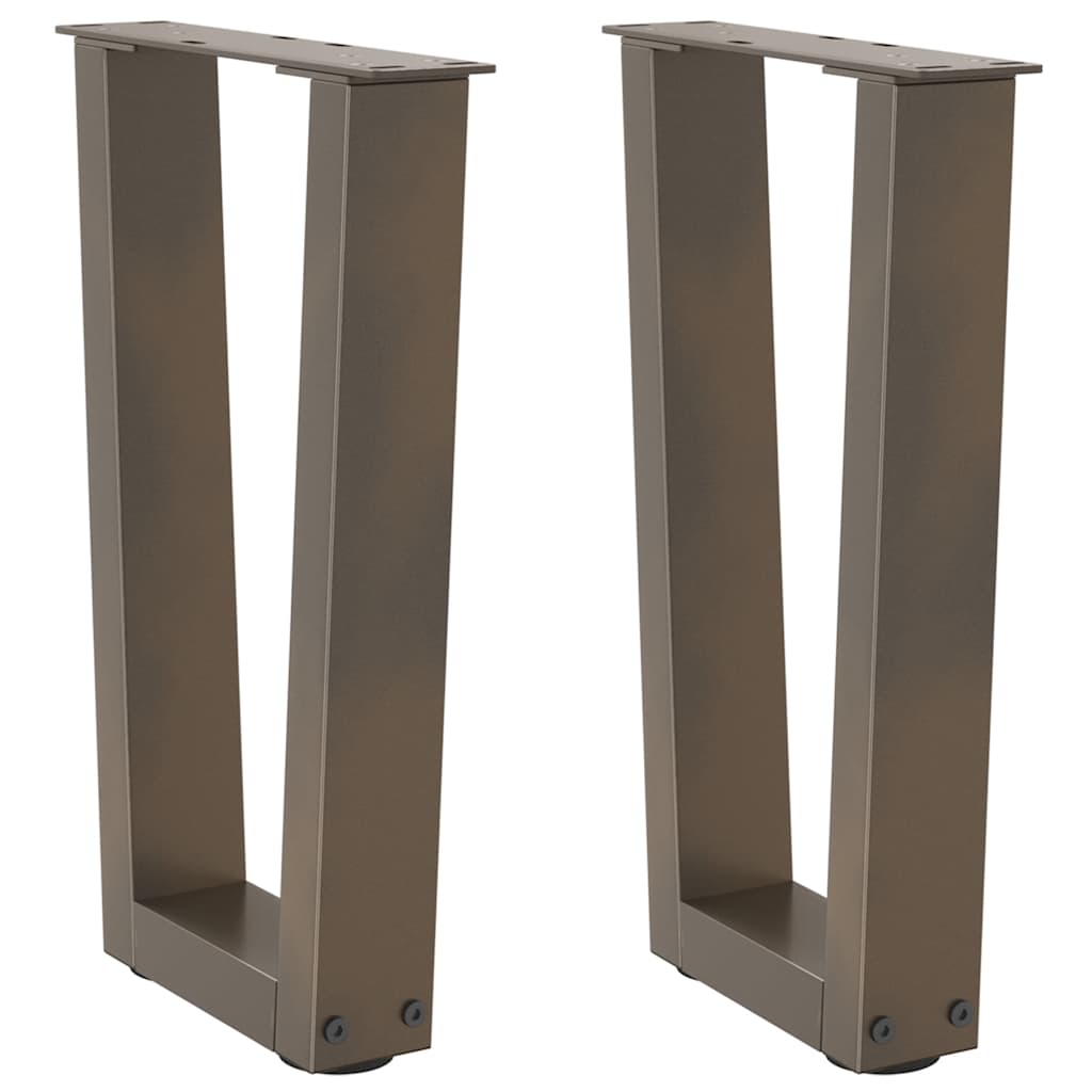 V-образные ножки для кофейного столика, 2 шт, натуральная сталь, 38 x (42–43,3) см, сталь