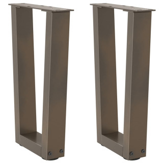 V-образные ножки для кофейного столика, 2 шт, натуральная сталь, 38 x (42–43,3) см, сталь