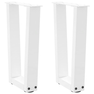 V-образные ножки для кофейного столика, 2 шт., белые, 38 x (42-43,3) см, стальные