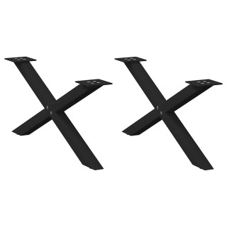 Ножки для кофейного столика, X-образные, 2 шт, черные, 70 x (30–31) см, стальные