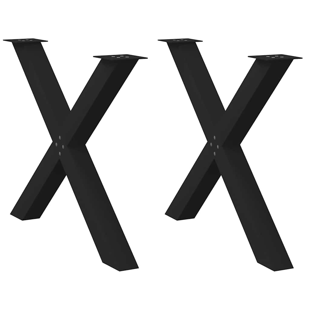 Ножки для обеденного стола, X-образные, 2 шт, черные, 90 x (72–73) см, сталь
