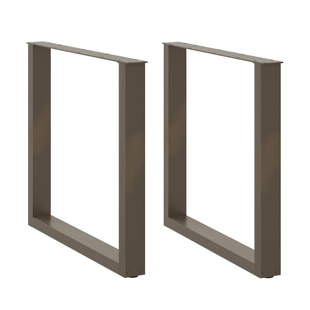 Ножки для обеденного стола U-образные 2 шт, натуральная сталь, 90 x (72–73) см, сталь