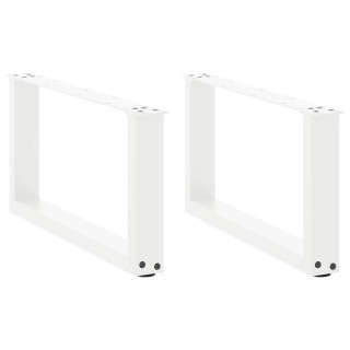 Ножки журнального столика U-образные 2 шт. Белые 70x(30-31) см Сталь