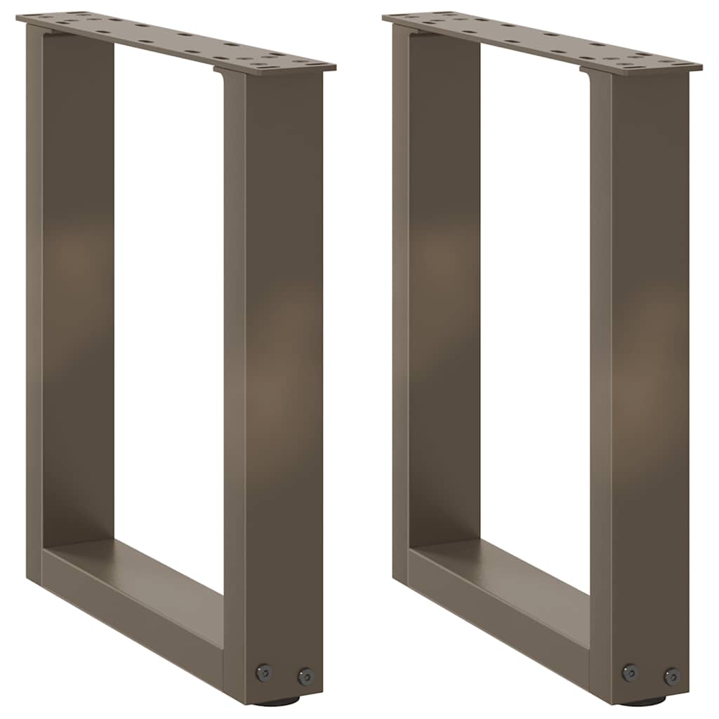 Ножки для кофейного столика U-образные 2 шт, натуральная сталь, 38 x (42–43) см, сталь