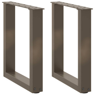 Ножки для кофейного столика U-образные 2 шт, натуральная сталь, 38 x (42–43) см, сталь