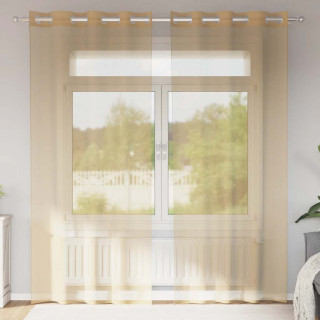 Voile-kardinad rõngastihendiga 2 tk Liiv