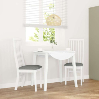 Обеденные стулья с подушками, 2 шт, белые, каучуковое дерево