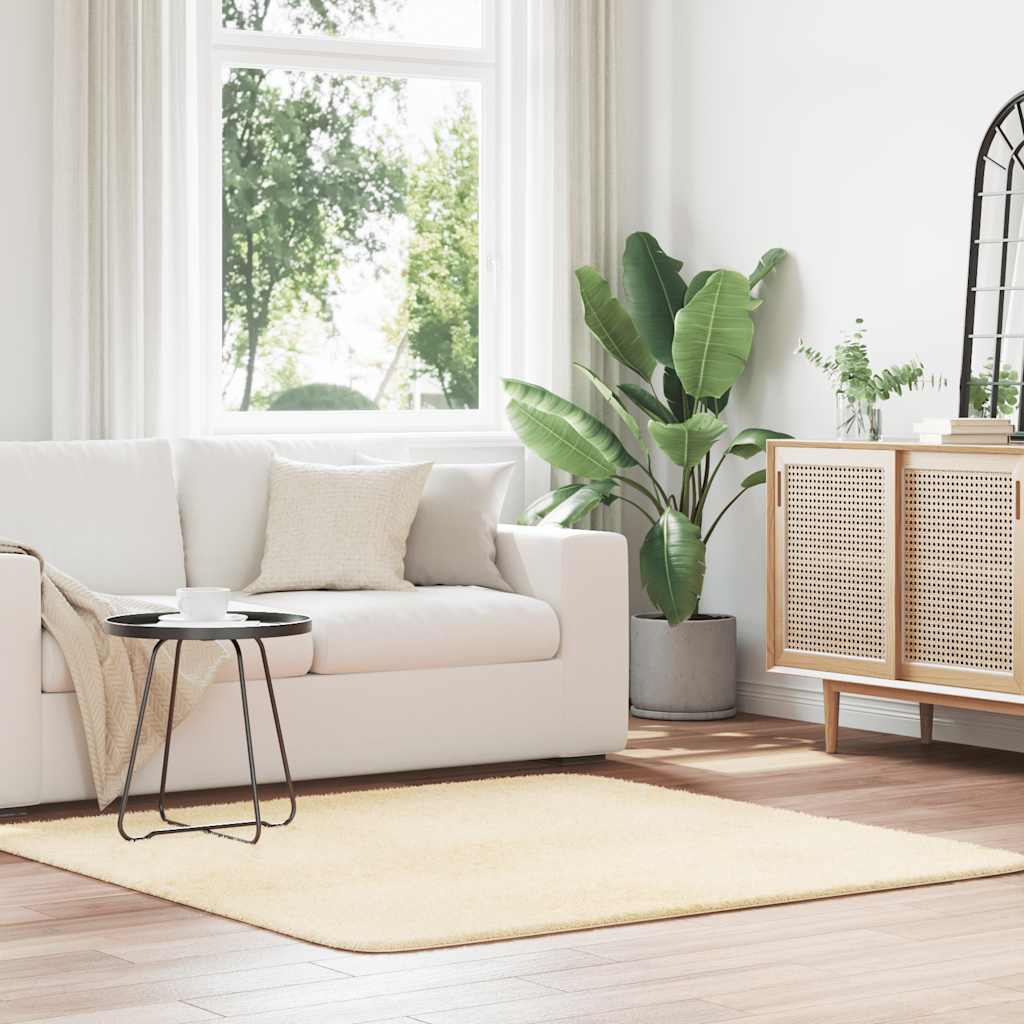 Ковер ворсистый с высокой бахромой, NAVARRA, кремовый, 160x160 см