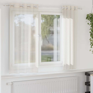 Voile kardinad rõngastega 2 tk Kreem 140x140 cm