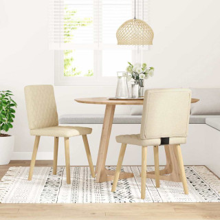 Комплект обеденных стульев 2 шт, кремовый, ткань