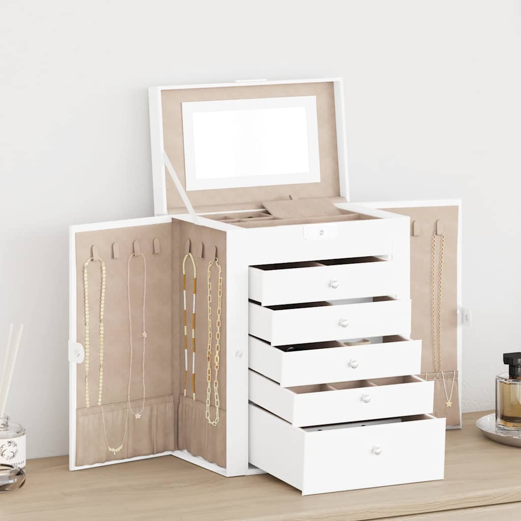 ehtekarp 6-kihiline peegliga lukustatav valge