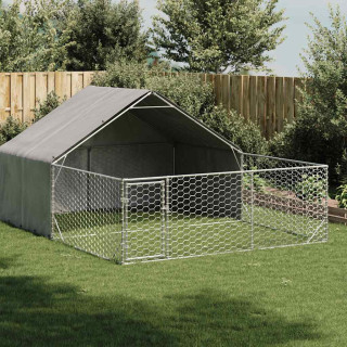 Outdoor Dog Kennel Run 4x3x1,9 m tsingitud terasega
