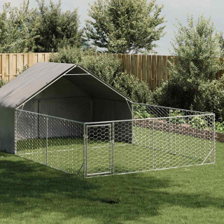 Outdoor Dog Kennel Run 6x3x1,9 m tsingitud terasega