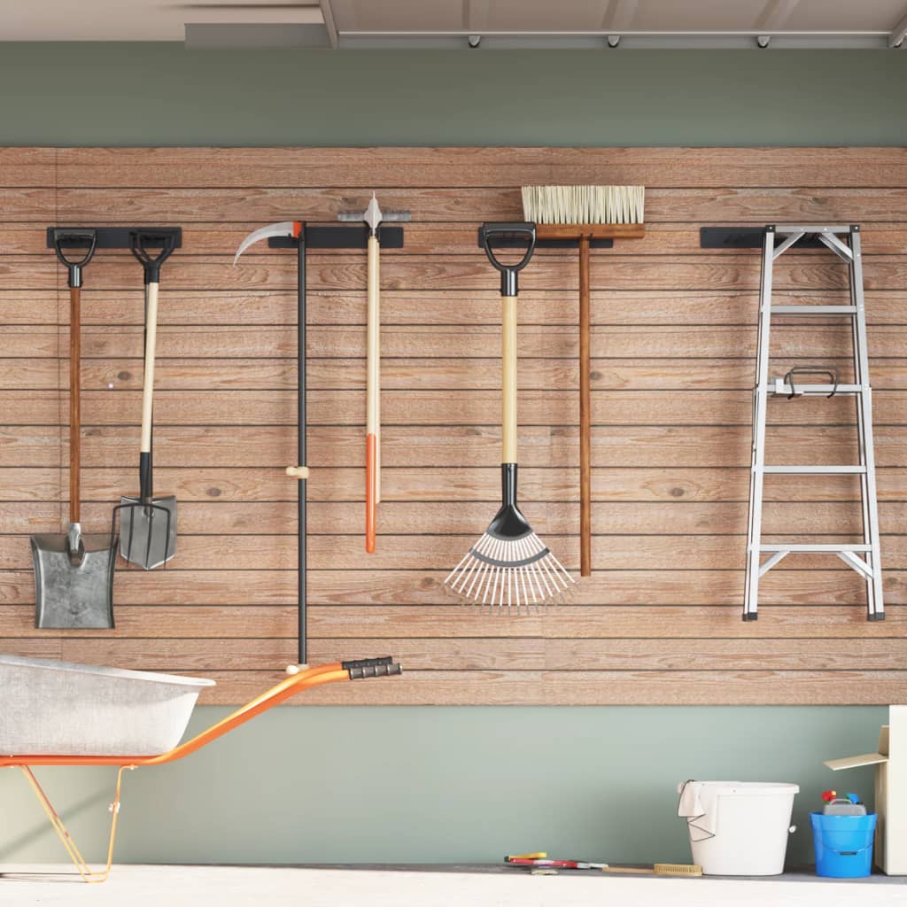 aiatööriistade hoiuriiulid Seinale kinnitatavad 4 tk must teras