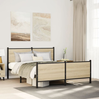 metallist voodiraam ilma madratsita Sonoma tamm 140x190 cm