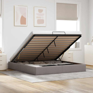 Ottomani voodiraam ilma madratsita Taupe 180x200 cm kangas