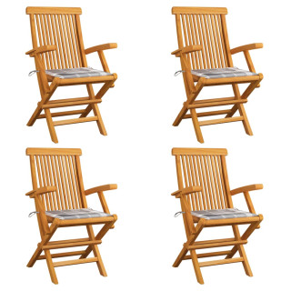 aiatoolid, 4 tk, halliruuduliste istmepatjadega, tiikpuu