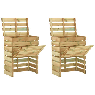 Компостер из реек, 2 шт, 80x50x100 см, пропитанная сосна