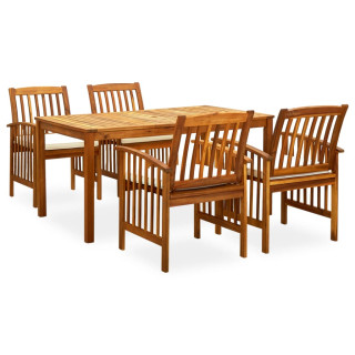 30580865 Piece Garden Dining Set with Cushions Solid Acacia Wood (45962+2x312128)