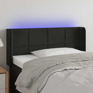 LED-voodipeats, must, 93x16x78/88 cm, samet