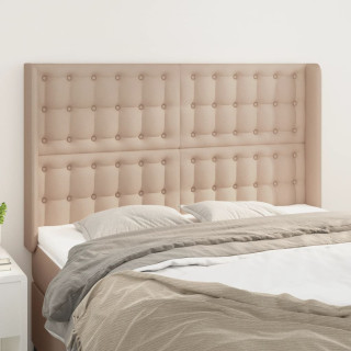 voodipeats servadega, cappuccino, 147x16x118/128 cm, kunstnahk