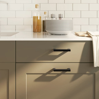 ручки для шкафа 20 шт, черные, 96 мм, нержавеющая сталь