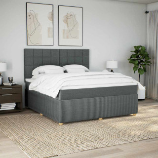 kontinentaalvoodi madratsiga, tumehall, 180x200 cm, kangas