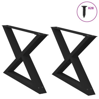 Ножки для кофейного столика, 2 шт, черные, 70 x (42-43,3) см, стальные