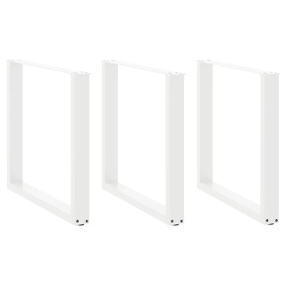 Ножки для обеденного стола U-образные, 3 шт, белые, 80 x (72–73) см, сталь