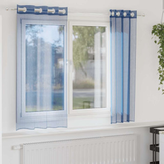 Voile kardinad koos rõngastega 2 tk Royal Blue
