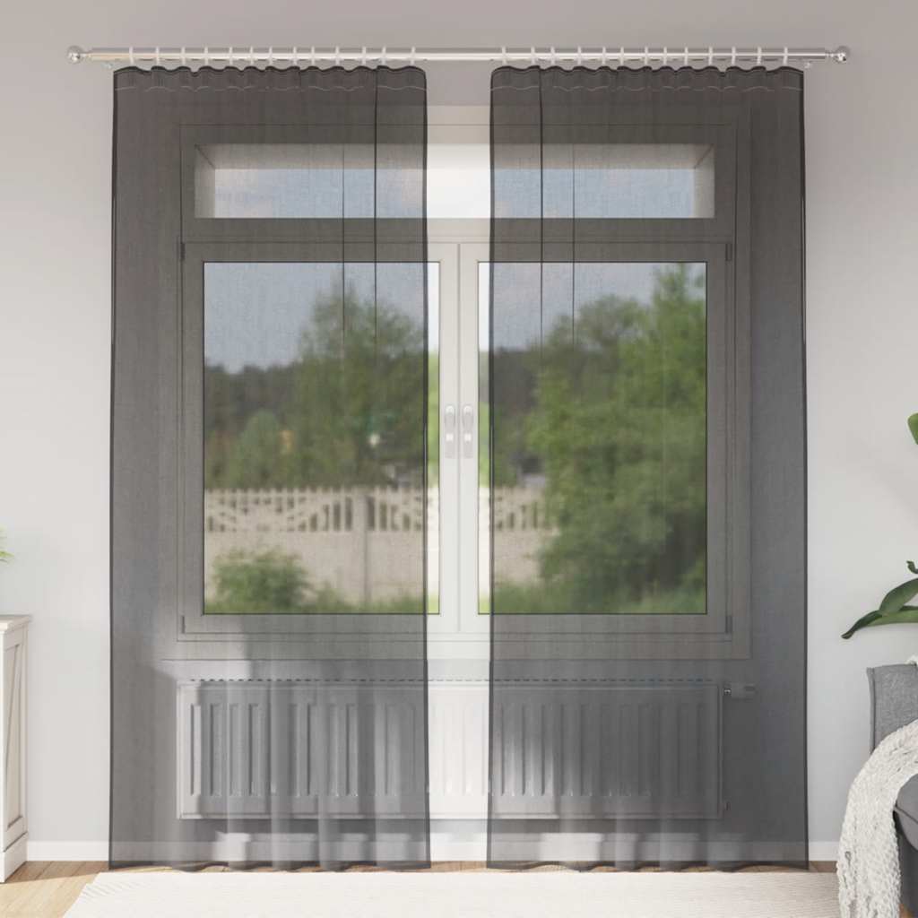 Varrastega taskukardinad 2 tk Must