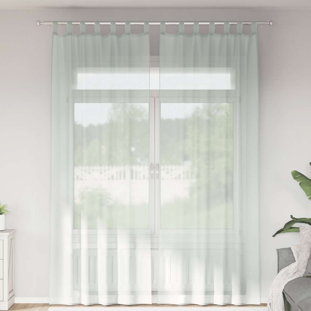 aasadega Voile kardinad 2 tk Helehall 140x260 cm