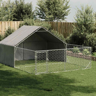 Outdoor Dog Kennel Run 5x3x1,9 m tsingitud terasega