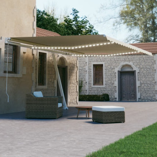 automaatne varikatus LED, tuuleandur, 500 x 300 cm, kreemjas