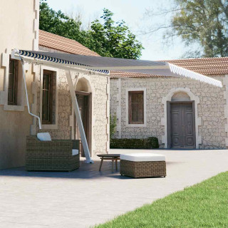 отдельно стоящая автоматическая маркиза 400x300 см сине-белая