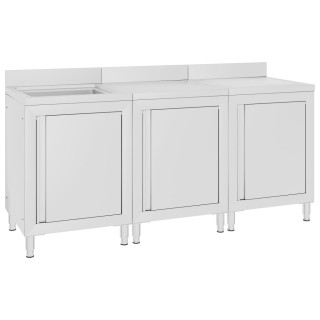 Комплект кухонной мойки для коммерческого использования 180 x 60 x 96 см из нержавеющей стали