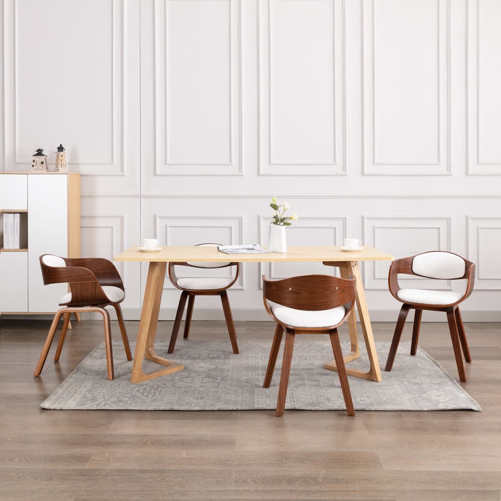 söögitoolid 4 tk, painutatud puit ja kunstnahk