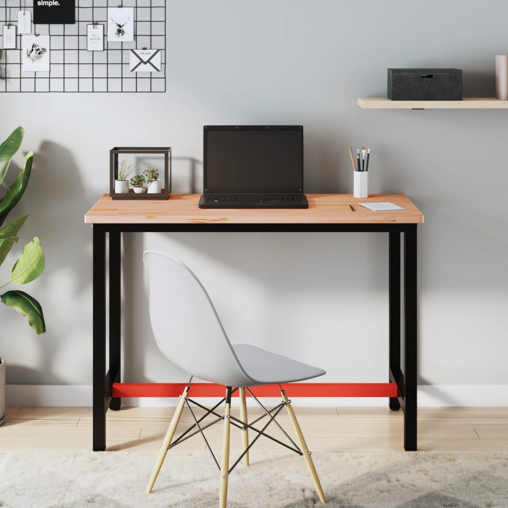 töölaud, 115 x 55 x 81,5 cm, pöökpuu ja metall