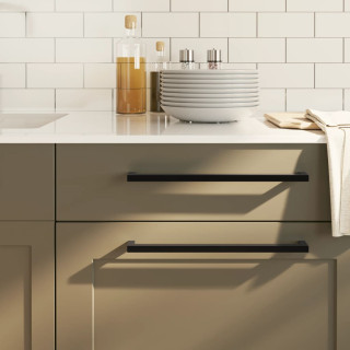 ручки для шкафа 20 шт, черные, 320 мм, нержавеющая сталь