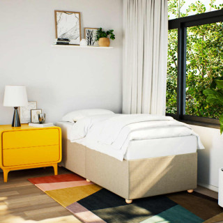 каркас кровати без матраса, кремовый, 90x200см, ткань