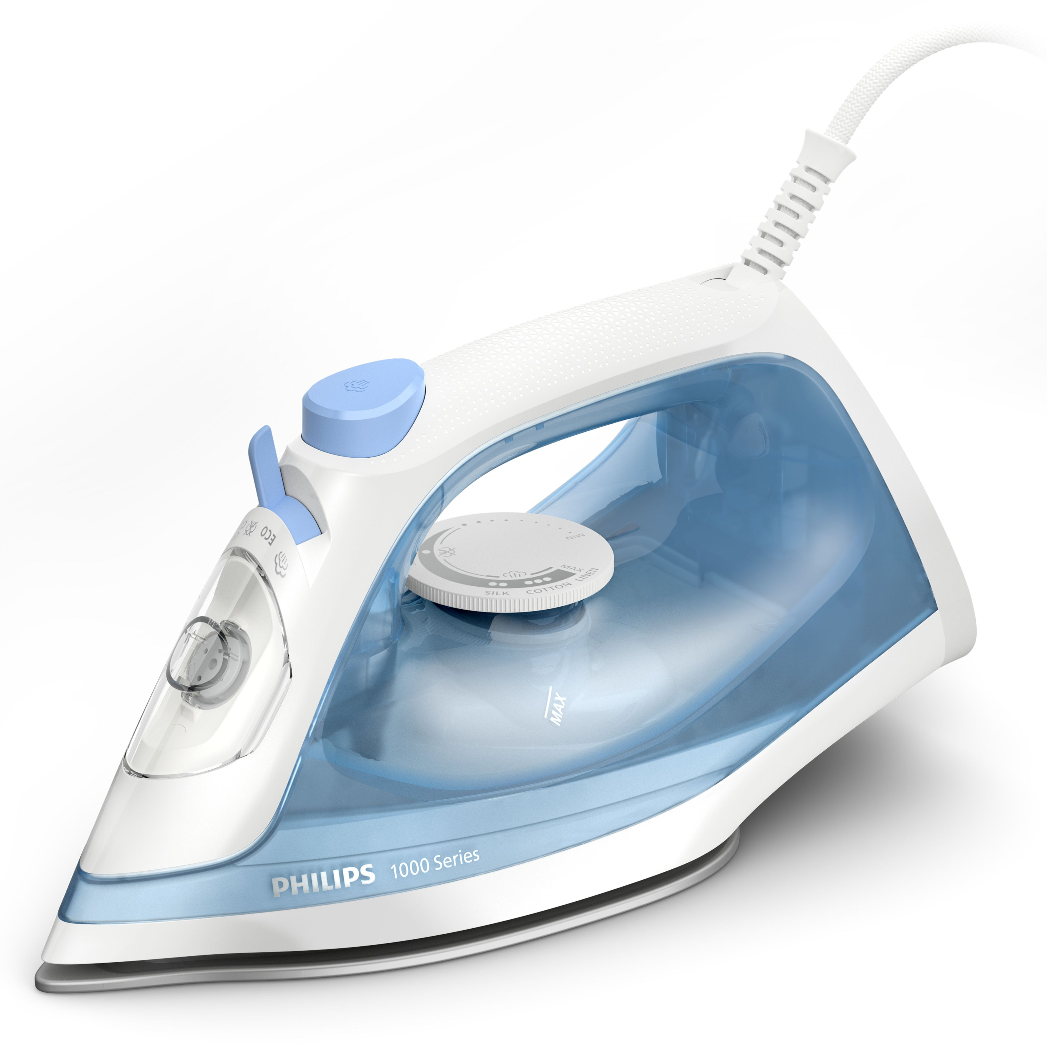 Philips 1000 Series Steam iron DST1030/20, 2000W, 20g/min continous steam, 90g steam boost, non-stick soleplate, 250ml water tank,